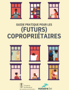 Visuel de la brochure "guide pour les futurs copropriétaires". Utile si vous souhaitez acheter ou louer un appartement dans un immeuble en Belgique.